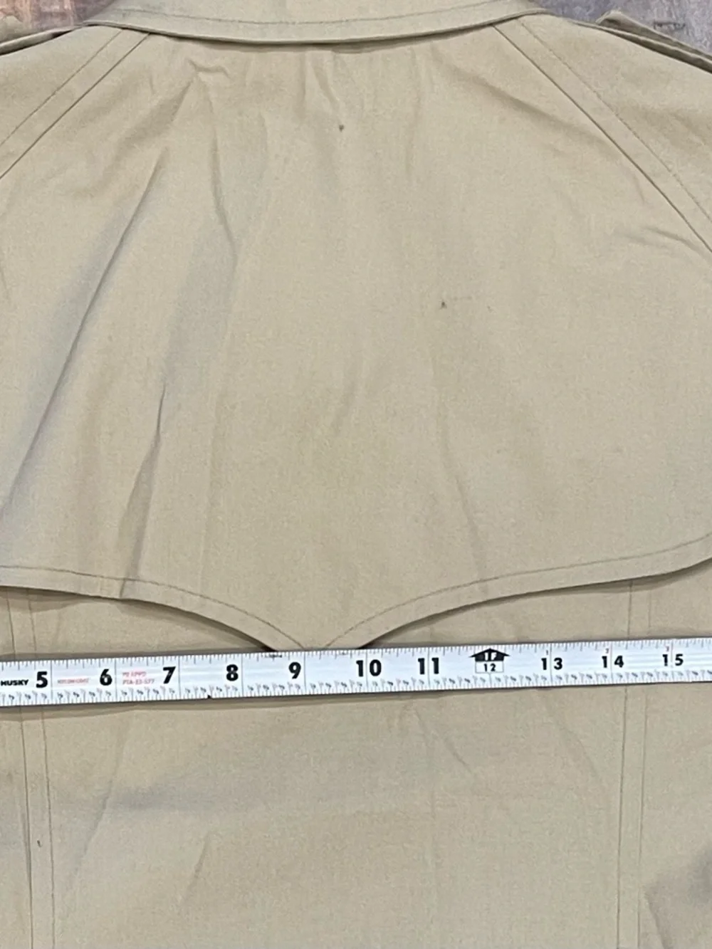 Vintage 80’s London Fog Khaki Double-Breasted Trench Coat woman’s size 12 - Picture 8 of 10